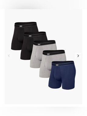 New SAXX Men's 5-Pack Boxer Briefs – Daytripper comfort stretch small